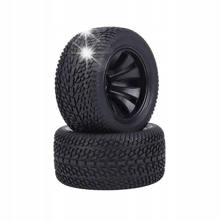 Set 2 anvelope RC, 1:12, negru, 90x60x42mm