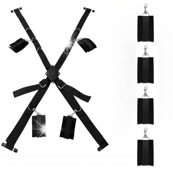 Set BDSM Spreader Bar cu restrictii pentru usa, accesorii cu curele de pozitionare