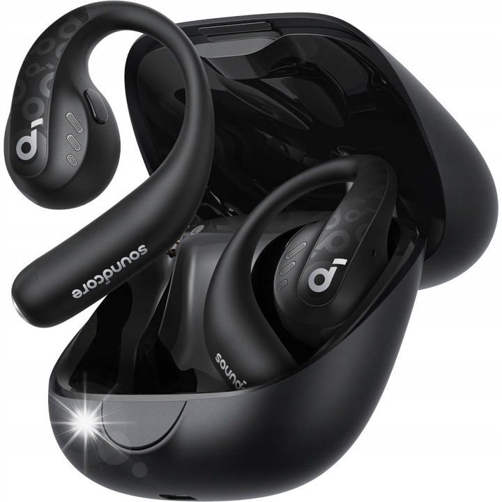 Безжични слушалки Soundcore AeroFit Pro, отворени, дълбок бас, IPX5, черни