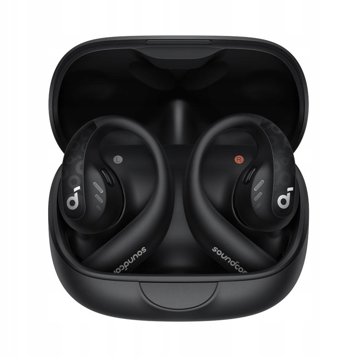 Безжични слушалки, Soundcore, черни, водоустойчиви IPX5, автономност 46 часа, пълен комплект