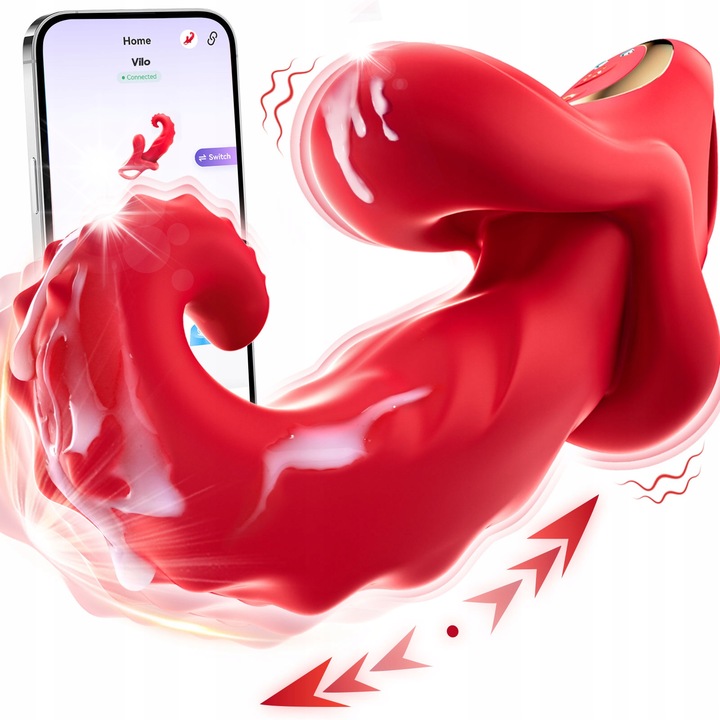 4 az 1-ben behatoló vibrátor, APP-vezérelt, 10 funkció, vízálló, rózsaszín, kompakt