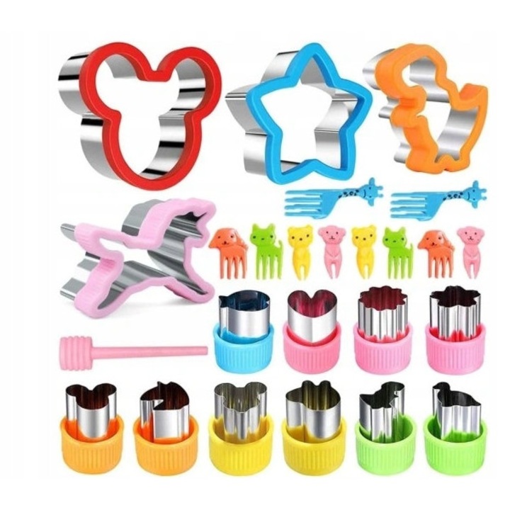 Set de forme pentru Sandwich-uri, forme creative, sigure, multicolor, 25 bucati