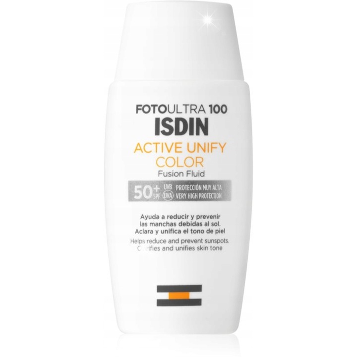 Crema protectie solara, ISDIN 100, SPF50, 50ml, formula colorata, hipoalergenica