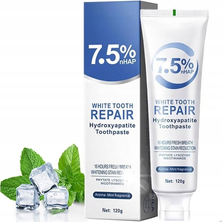 Паста за зъби без флуор с нано хидроксиапатит, реминерализираща, 120гр