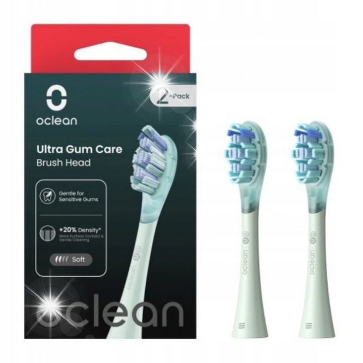 Комплект от 2 сменяеми глави Oclean Ultra Gum Care, за електрическа четка за зъби, мента, съвместими с всички модели Oclean