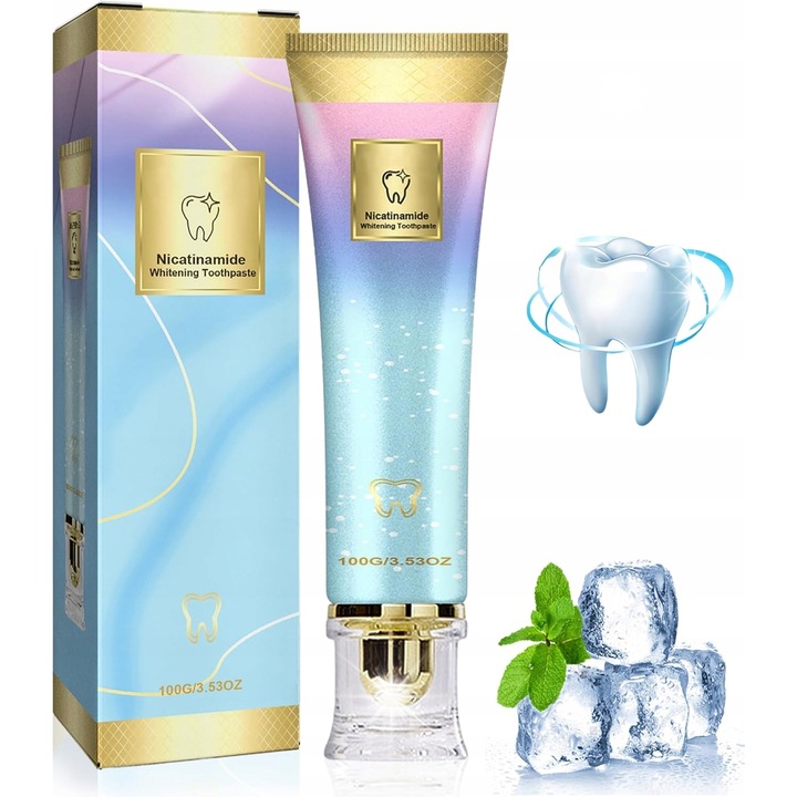 Избелваща паста за зъби с ниацинамид, Brilliant Smile, 100g, чувствителна защита, натурална мента
