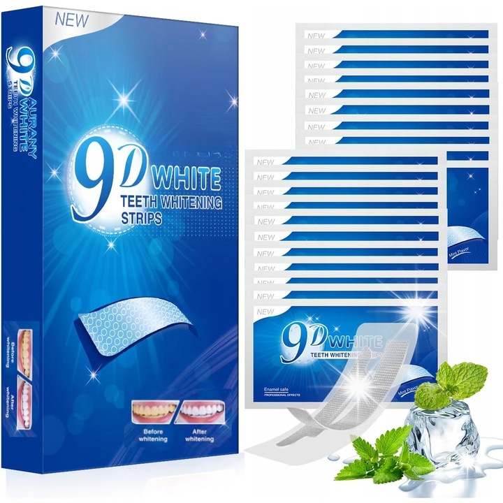 9D professzionális fogfehérítő csíkok érzékeny fogakra