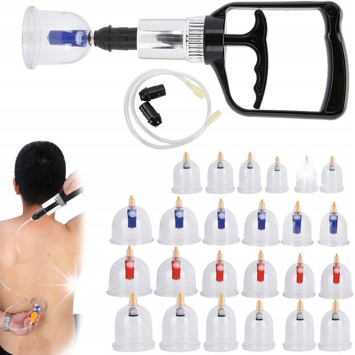 Set aparat de masaj cu cupe, 24 bucati, material plastic