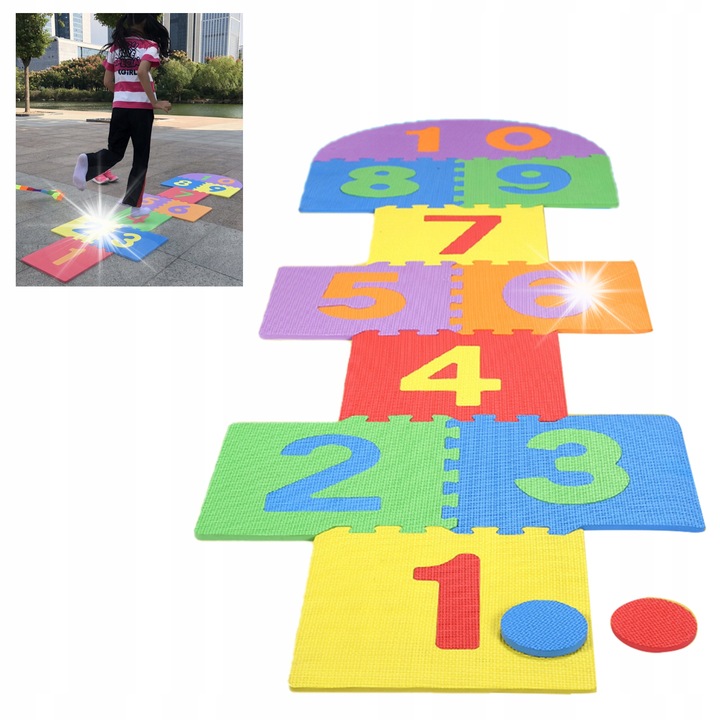 Covor de joc pentru copii, set, 210x60cm, piatra de blocare din spuma EVA, colorat