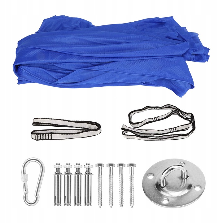 Hamac terapeutic pentru copii, albastru, 280x150cm, material nylon, set complet
