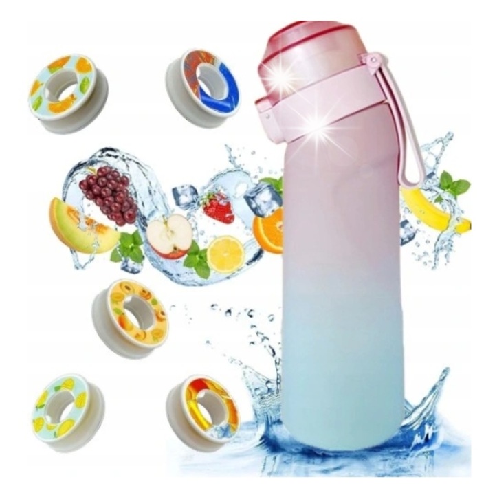 Sticla de apa, 630ml, roz/albastru