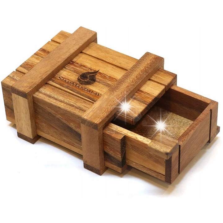 Fából készült rejtélyes puzzle, játék felnőtteknek és gyerekeknek, 96x60x120mm, megoldással együtt