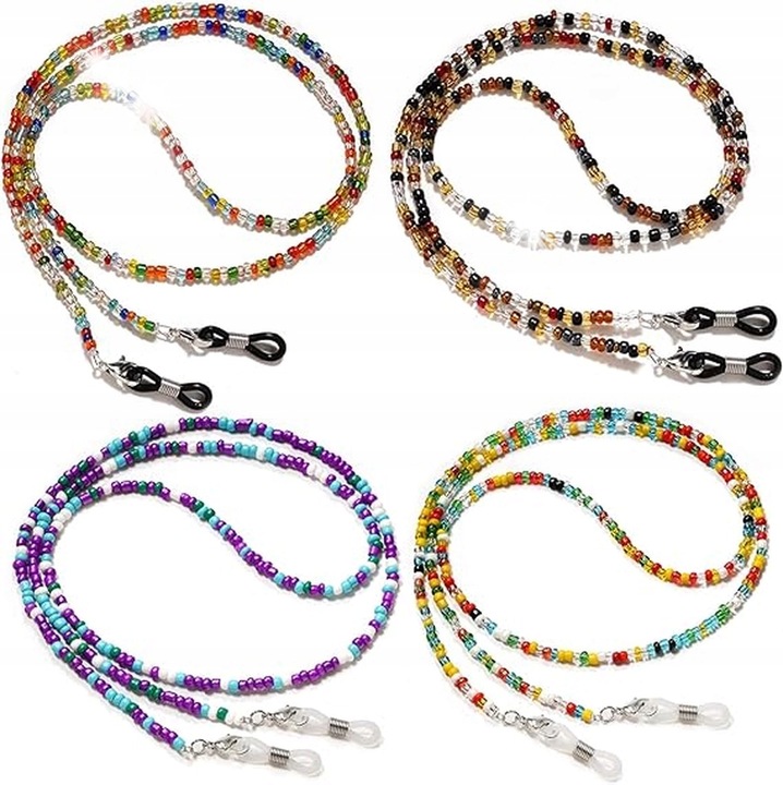 Set 4 lantisoare pentru ochelari BOTC, reglabil, elastic, multicolor