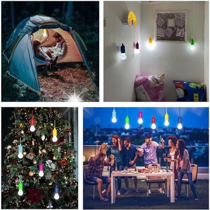 Безжични LED крушки, комплект от 4, вътрешно и външно осветление, 16x5,5 см, бели, 3W