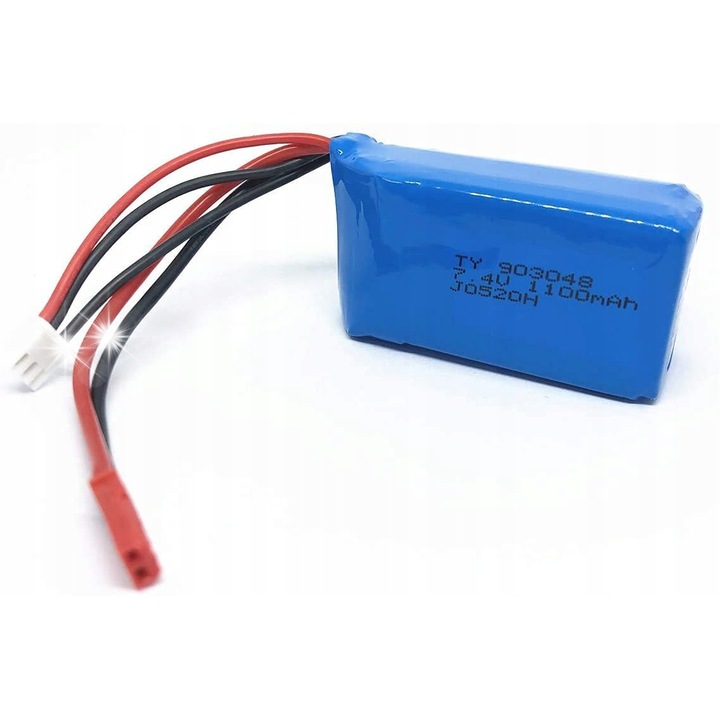 Yunique LiPo akkumulátor 7.4V 1100mAh RC 1/18 járművekhez, 56x28x24mm, 73g