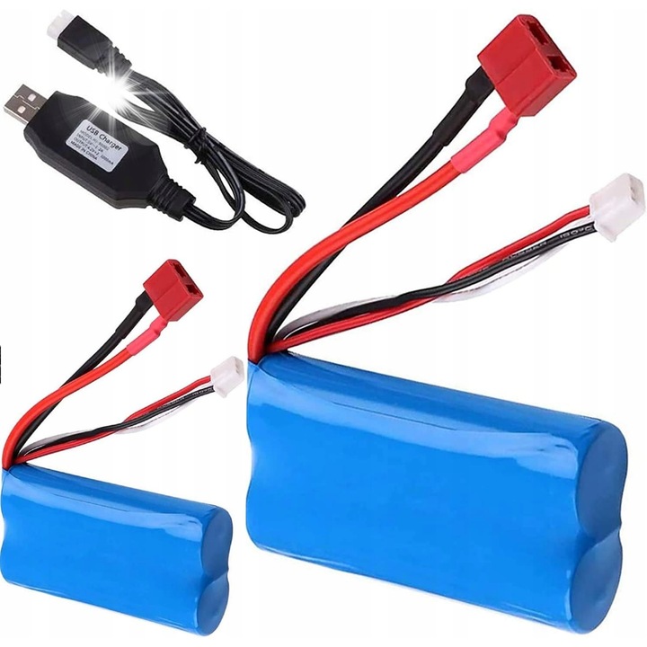 Комплект 2 батерии Li-ion 7.4 V 1500 MAH за RC коли T40 F49, 67x37x19mm