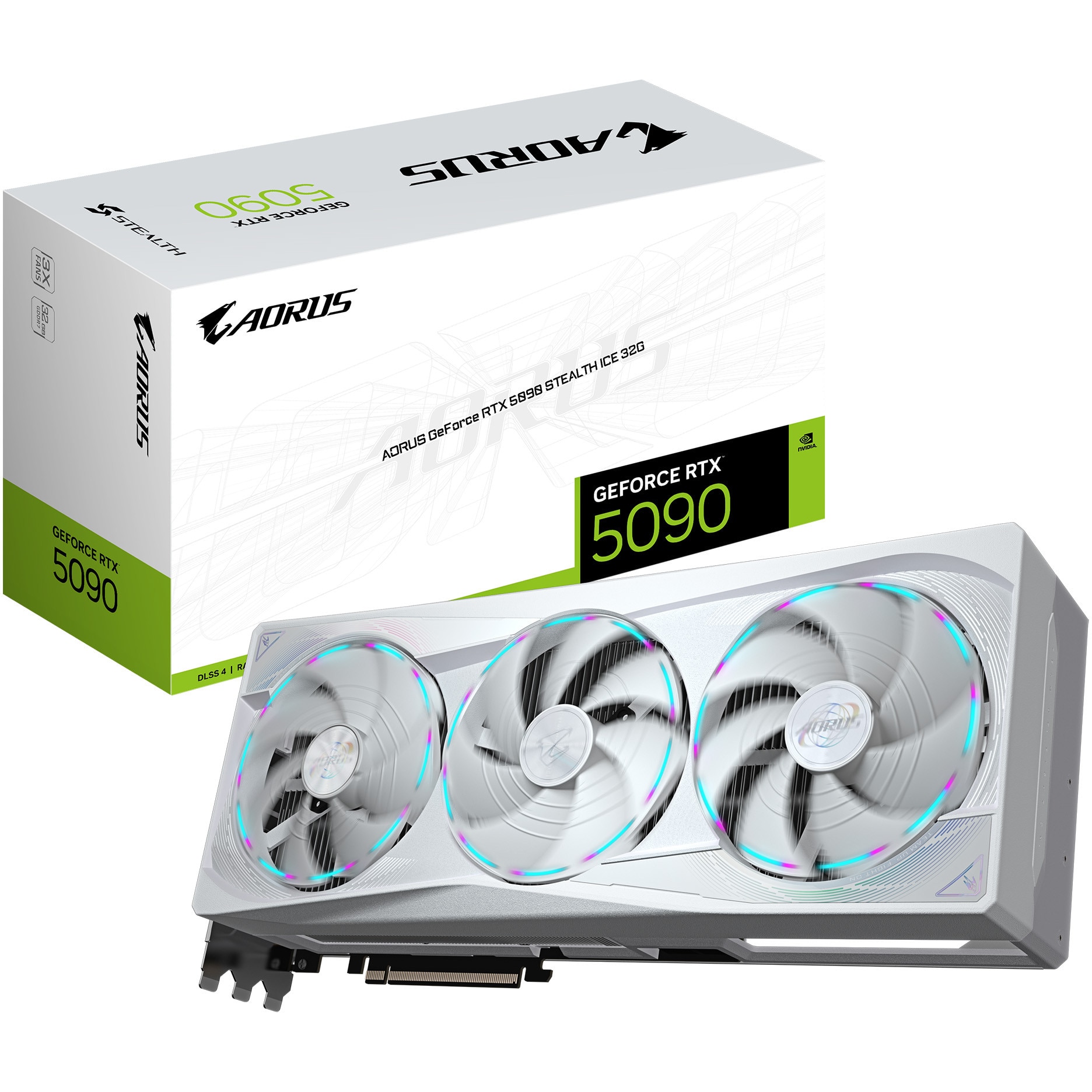 Placa Video GIGABYTE AORUS GEFORCE RTX 5090 STEALTH ICE 32GB GDDR7