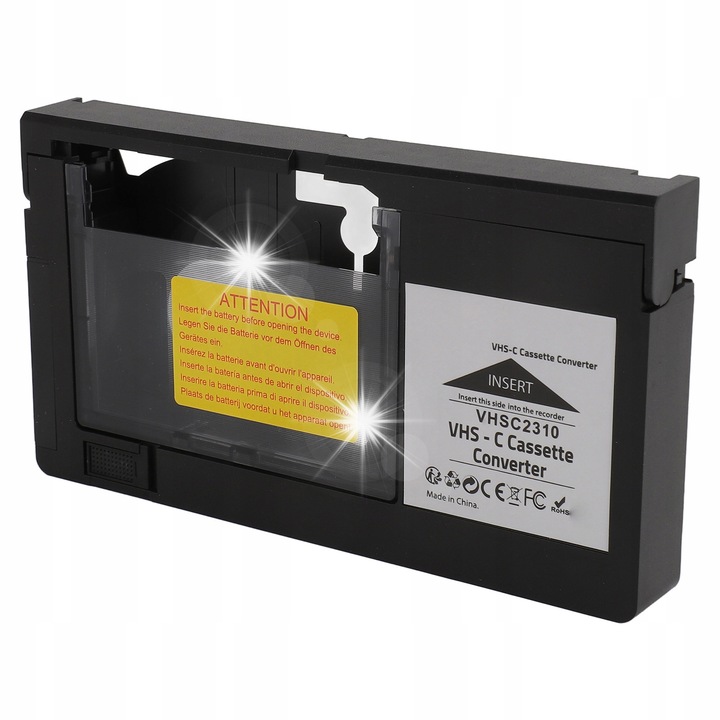 Adaptor video pentru casete VHS-C, functie de redare si inregistrare, dimensiuni 188x102x25mm, set complet