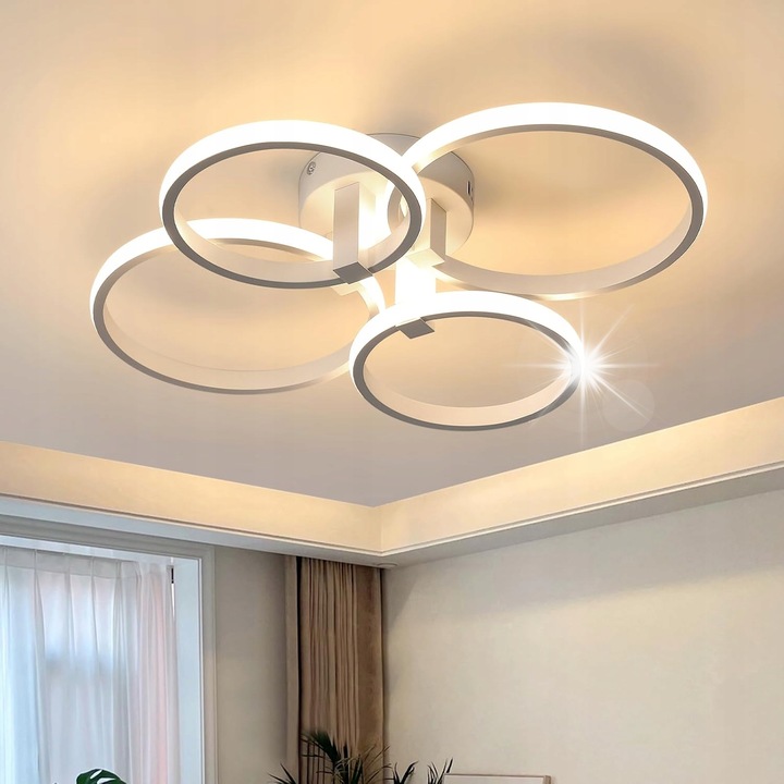 Goeco LED mennyezeti lámpa, gyűrű modell, 48W, 3000K, fehér