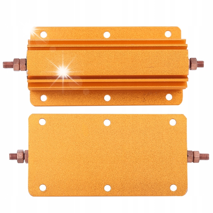 Rezistor aluminiu 8Ohm 8R 200W, dimensiuni 100x52x29mm, montare cu gauri de 4.2mm