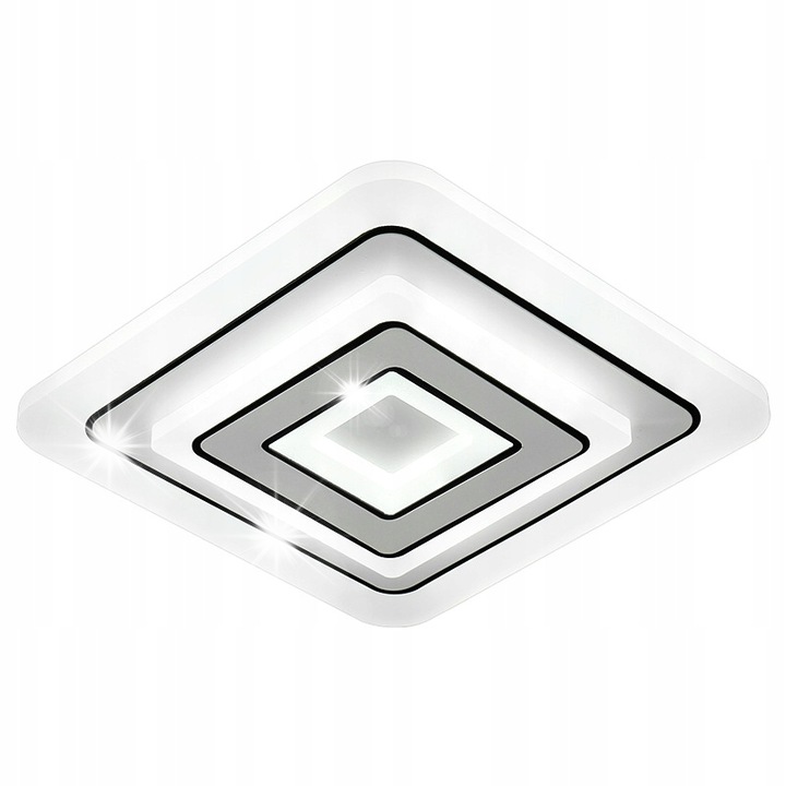 Plafon LED McKalen, négyzet alakú, fehér + fekete, 31W, 6000K, méretek 30x30x5.5cm