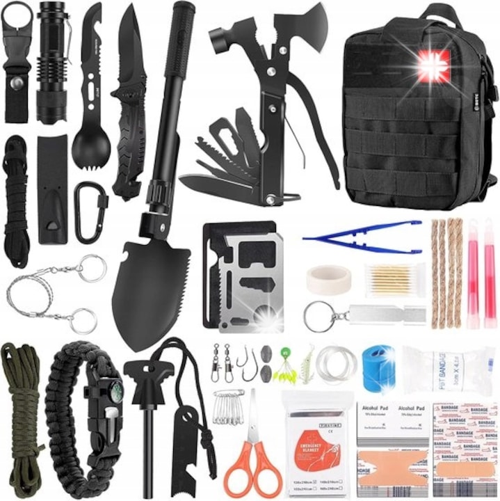 Set de supravietuire, rucsac tactic, 216w1, multicolor