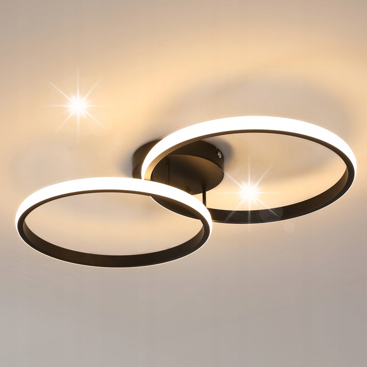 LED Plafon Plafon Függő, 42W, 3000K, fekete, 55x30.5x9cm