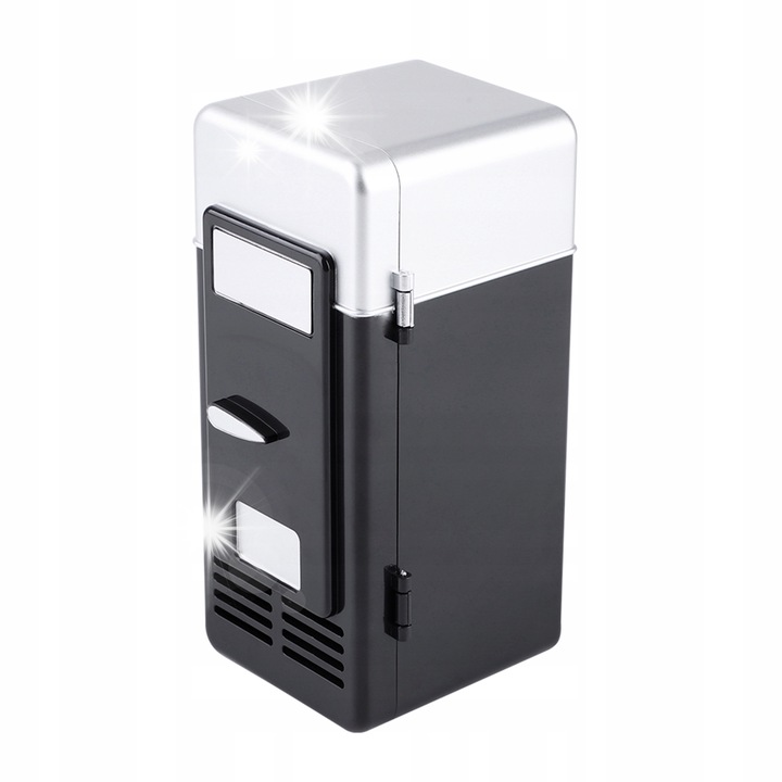Frigider mini portabil USB, negru, 19,4x9x9cm, pentru bauturi si cosmetice