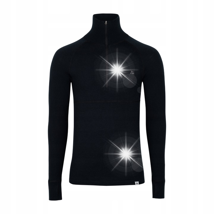 Термо клин с цип Danish Endurance, мериносова вълна, черен, за дейности на открито