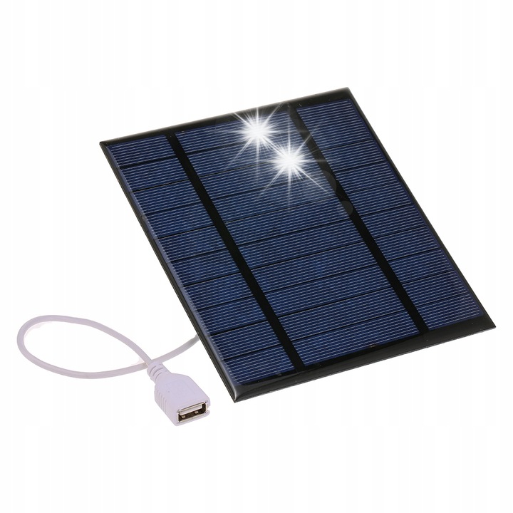 Incarcator solar portabil 2.5W, USB, compact, 150x130x3mm, pentru camping