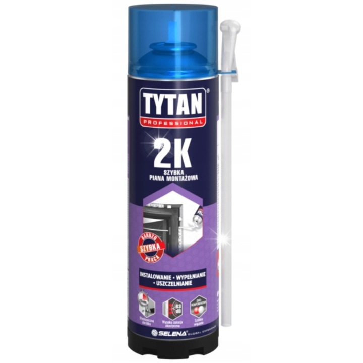 Spuma montaj 2K Tytan Professional 400ml, alb, izolatie termica si acustica