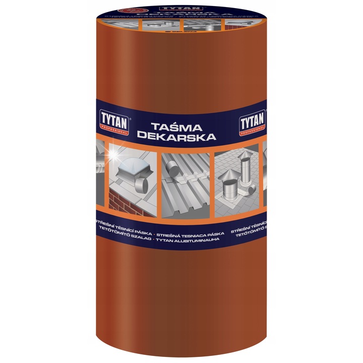 Banda de acoperis Tytan, 30cm x 10m, terrakota, bitumica, autoadeziva