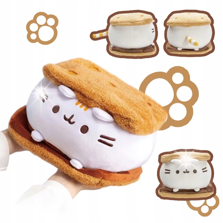 Jucarie de plus, Pisica Grasa, 15cm, Alb, Set de 1