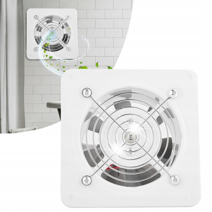 Ventilator de extractie 25W, 220V, 100mm, silentios, eficient, dimensiuni 13,5x13,5x7,5cm