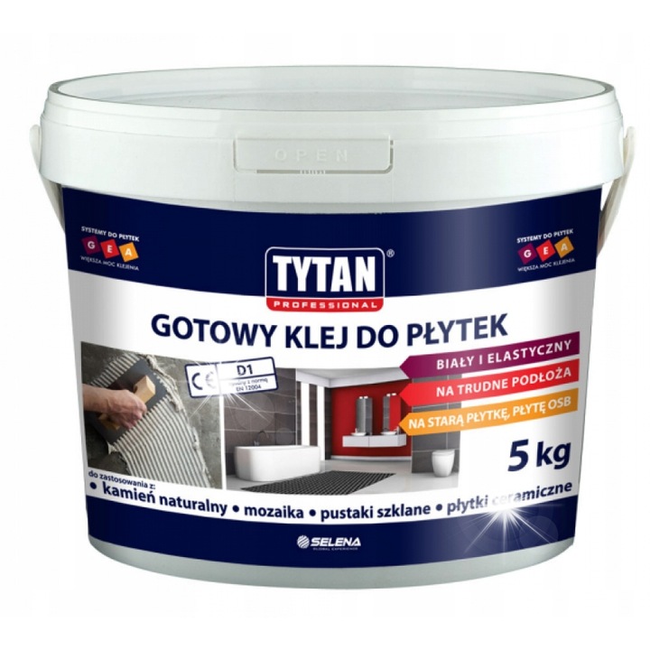 Adeziv pentru placi ceramice Tytan Professional 5kg, utilizare usoara, rezistent la umiditate, pentru interior si exterior