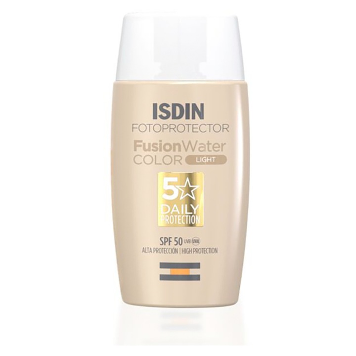 Crema solara coloranta Isdin Fusion Water Color Light SPF 50, 50 ml, protectie UV, ISDIN, absorbtie rapida