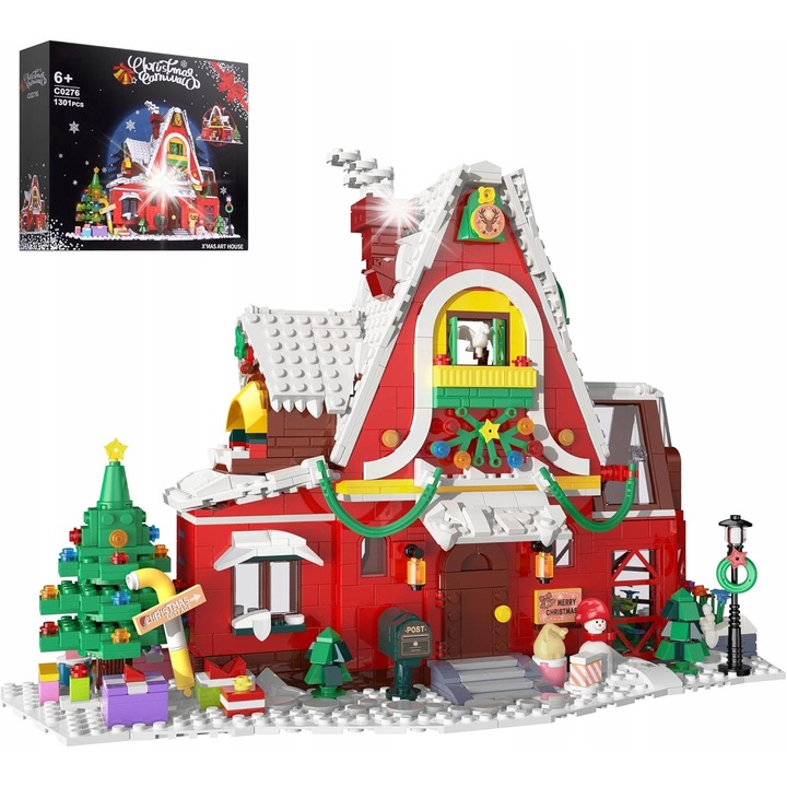 Set de constructie Klocki Swiateczna Chatka, 1301 piese, multicolor, 24x39x14cm