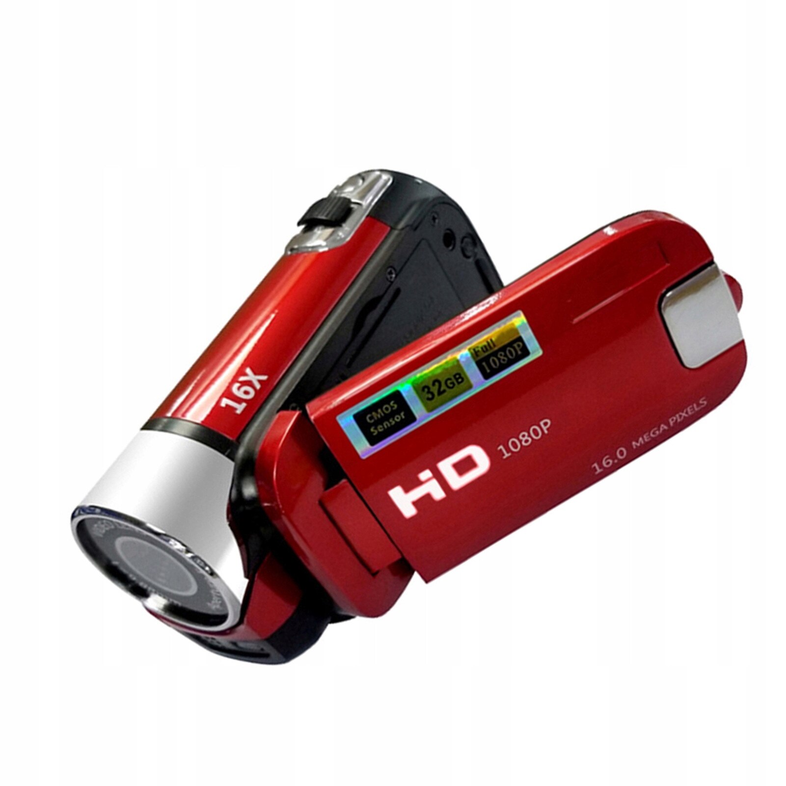Camera video HD, 16X zoom, rosie, 2,4 inch, set complet - eMAG.ro