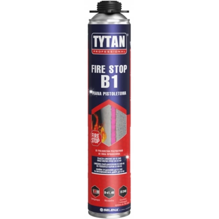 Spuma de Montaj B1 Tytan Professional, ignifuga, 750ml, pentru etansare si izolatie termica