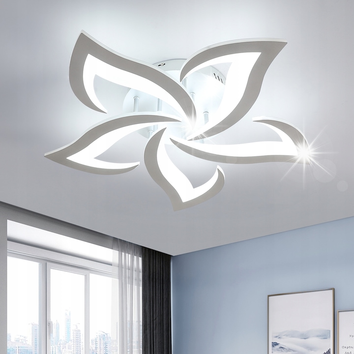 LED плафониера Comely, 60W, 7200lm, 6500K, сребриста, 60x60x8см