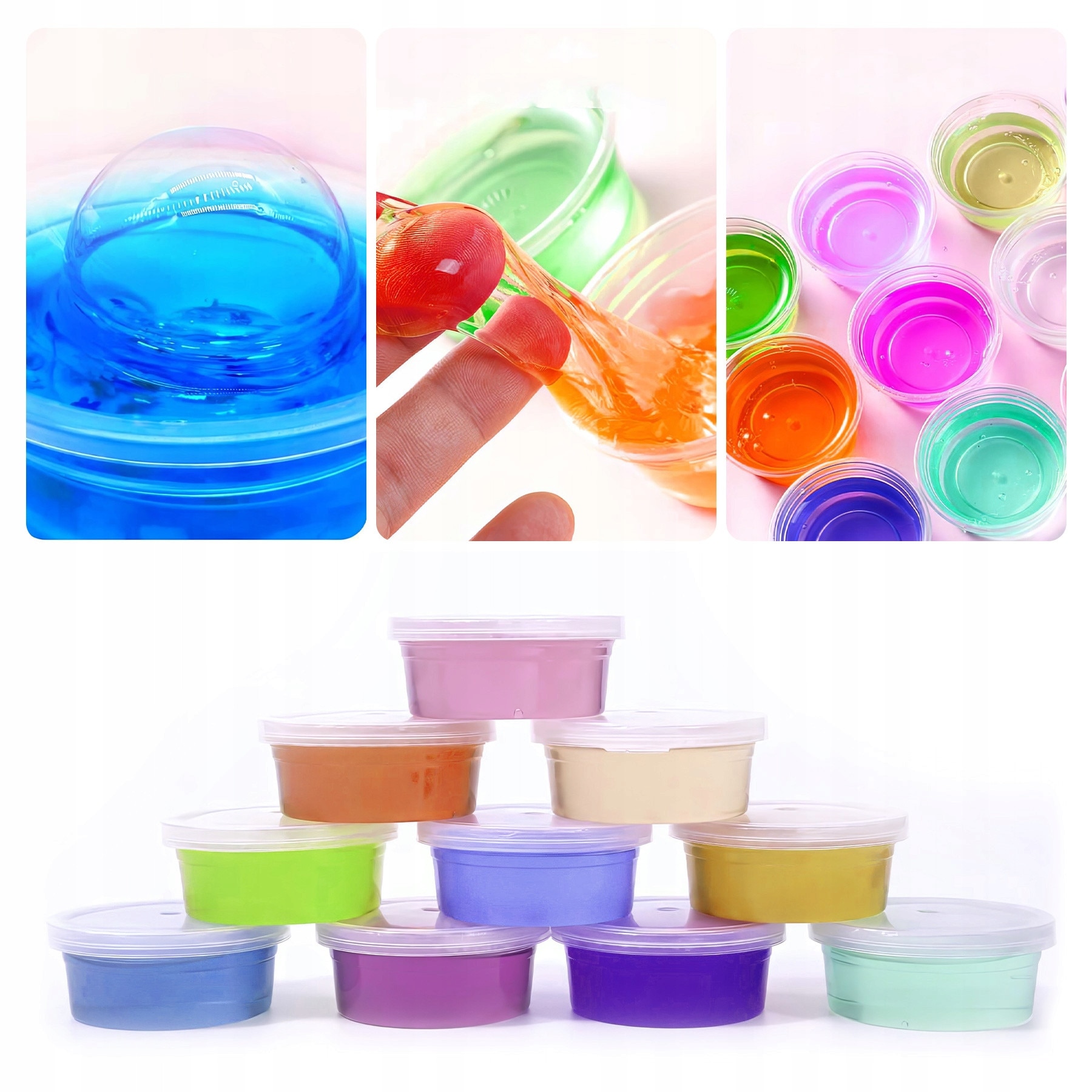 Set 120 piese slime, 24 culori, 48 sticle sclipici, 6 culori lut