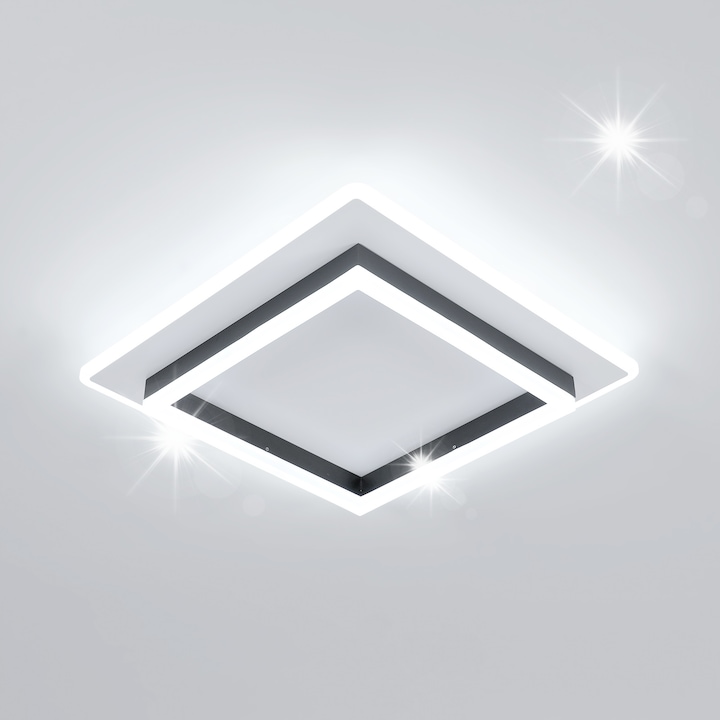 Lampa sufita LED Comely kwadrat 41W 6500K, negru-alb