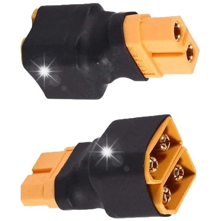 Адаптер RC XT60, Yunique, 1 x женски, 2 x мъжки, компактен, лек