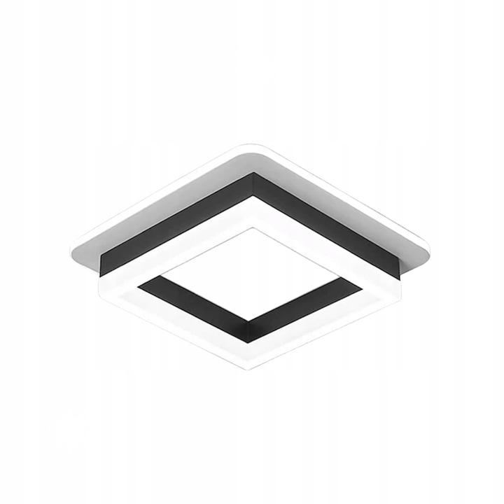 LED плафон Comely, квадратен, 24W, 6500K, черен, 20x20x5cm