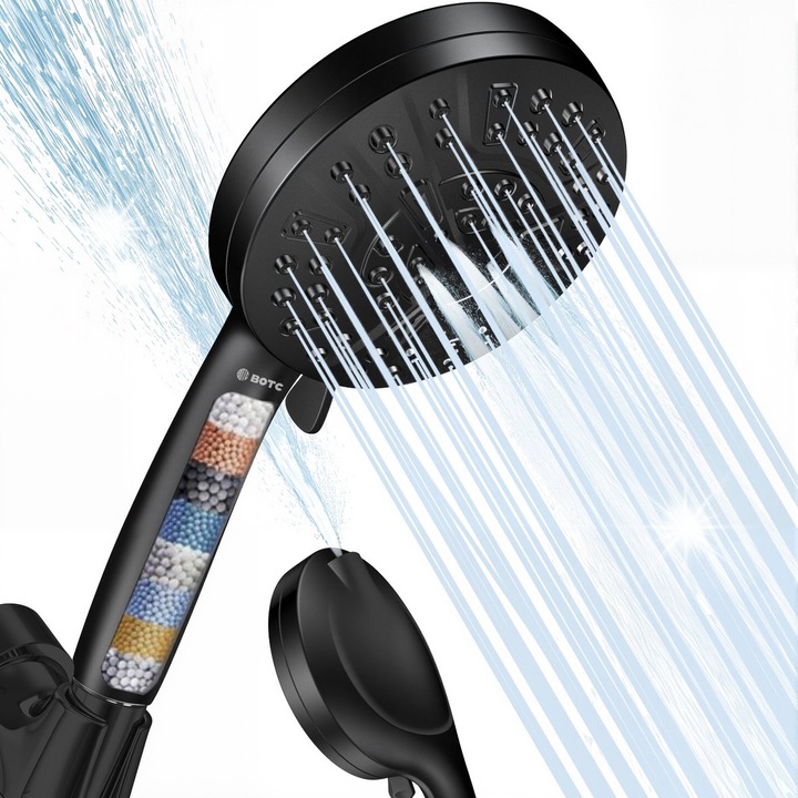 Dus filtrant manual BOTC, 8 moduri, negru, 27x13x5cm, set cu banda teflonata si garnitura