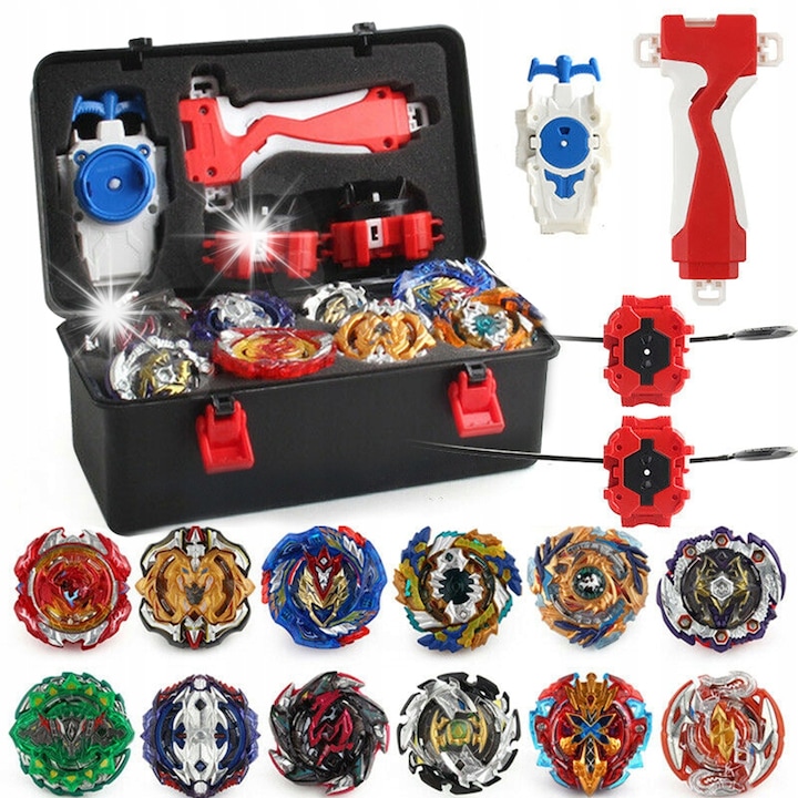 Комплект 12 Beyblade-а, атрактивен дизайн, разнообразни способности, 5x5x4см, многоцветен