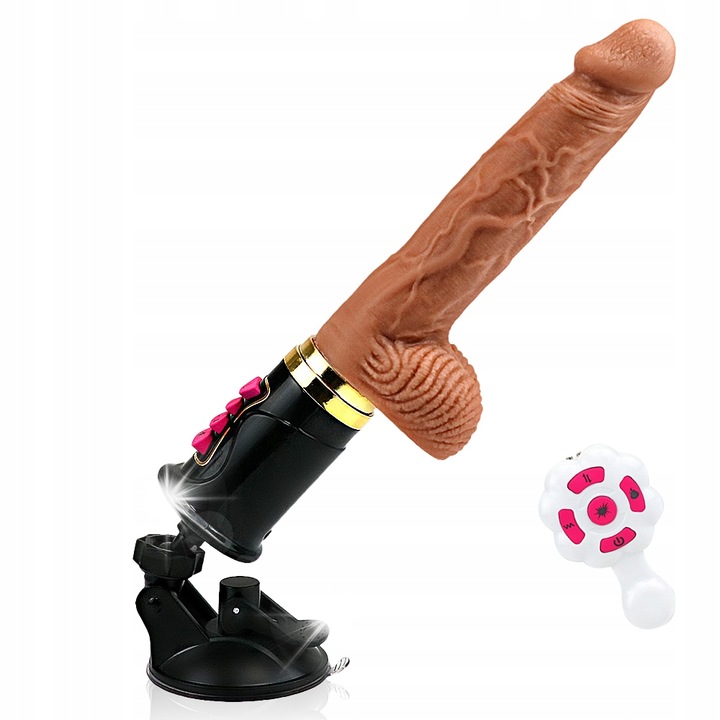 Vibrator cu 6 vibratii si 8 moduri de control, 5.9 inch, culoare bej, cu functie de incalzire si ventuza ajustabila