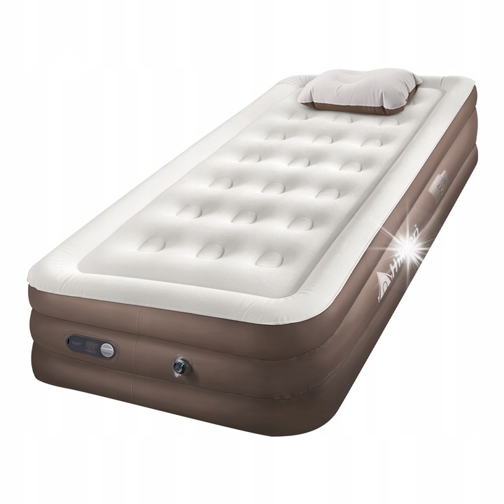 Saltea camping, 190x100x40cm, material PVC cu velur, set cu pompa electrica