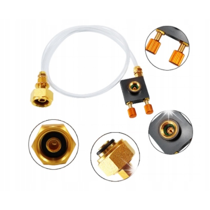 Адаптер за пълнене на патрони от 11 кг газови бутилки, 2,7x4,3 см, компактен дизайн, за многократна употреба