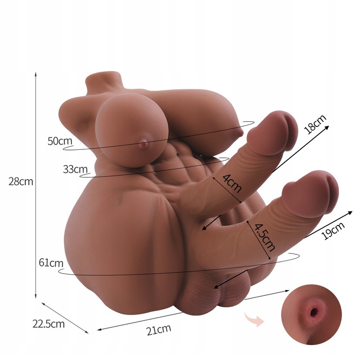 Papusa gonflabila sexuala, Mufanxing, LaLarge Torso, ultra-realistica, culoare bej